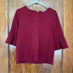 Green Envelope Maroon Blouse